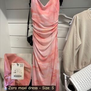 Zara Watercolor Pink Maxi Dress